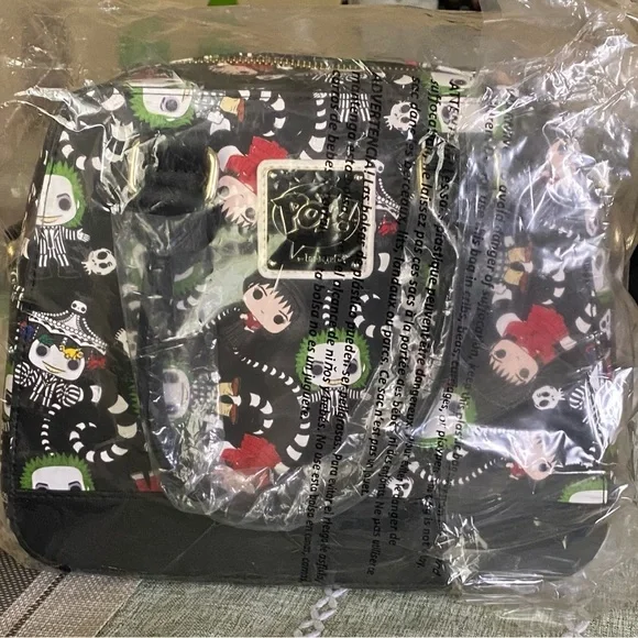 NWT Beetlejuice Pop by Loungefly All Over Print Crossbody Purse NWT Loungefly POP Beetlejuice Crossbody Bag | Mercari main image 4